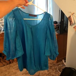 Blue Sheer Dress Shirt